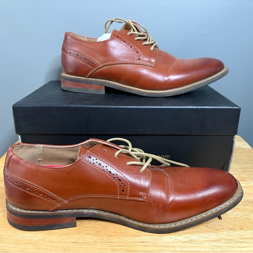 Bruno Marc Oxford Shoes Men's 8 Prince-16 Brown Lace Up Almond Toe Dress Shoes
